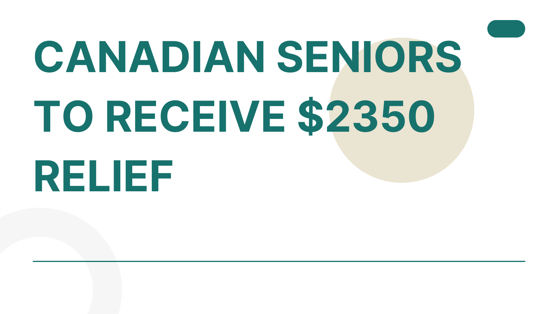 Canadian Seniors to Receive $2350 Relief